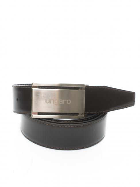 UNGARO Cintura doubleface in pelle con placca, accorciabile su misura nero/moro - Cinture