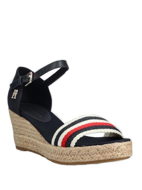 TOMMY HILFIGER MID WEDGE CORPORATE Sandali in cotone space blue - Scarpe Donna