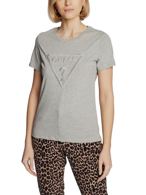 GUESS ANGELINA T-shirt in cotone light melange grey m - T-shirt e Top Donna
