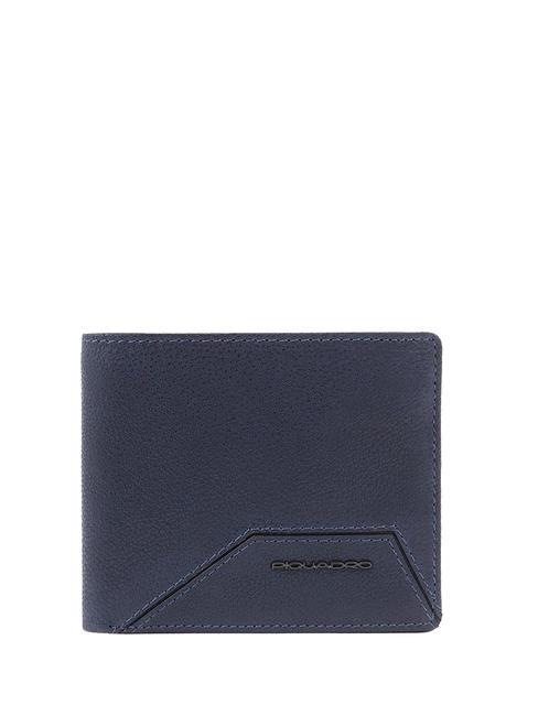PIQUADRO W118 Portafoglio RFID in pelle, portacard estraibile blu - Portafogli Uomo