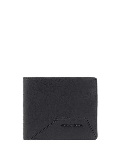 PIQUADRO W118 Portafoglio RFID in pelle, portacard estraibile Nero - Portafogli Uomo