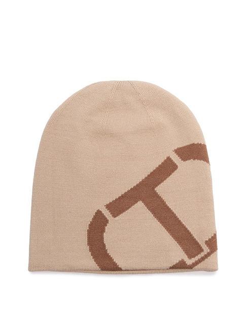 TWINSET BICOLOR Cappello in maglia pecan brown - Cappelli
