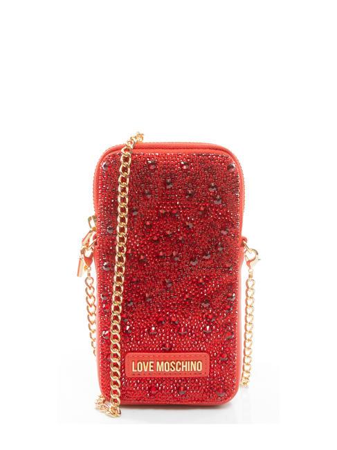LOVE MOSCHINO HOTFIX Pochette porta iPhone con tracolla rosso - Borse Donna