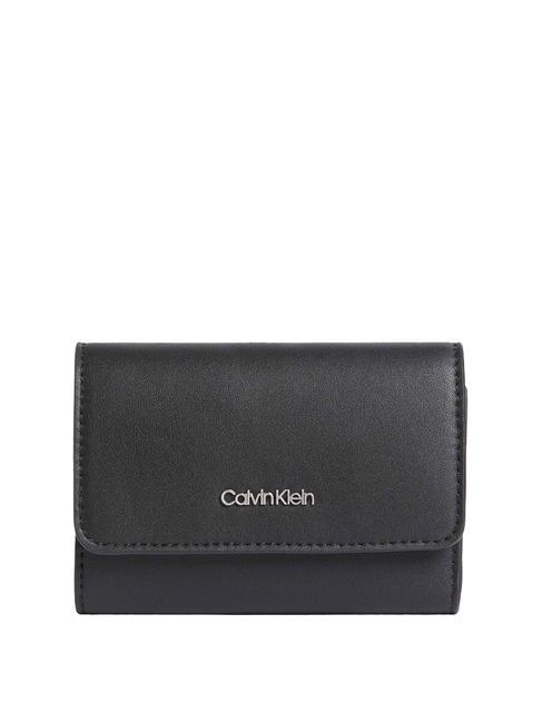 CALVIN KLEIN TRIFOLD XS Mini portafoglio ck black - Portafogli Donna