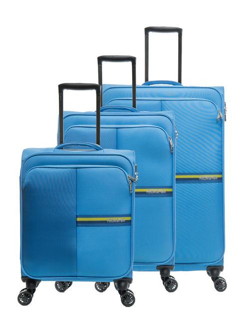 AMERICAN TOURISTER BRIGHT LIFE Set 3 trolley: cabin, medio, grande tranquil blue - Set Trolley