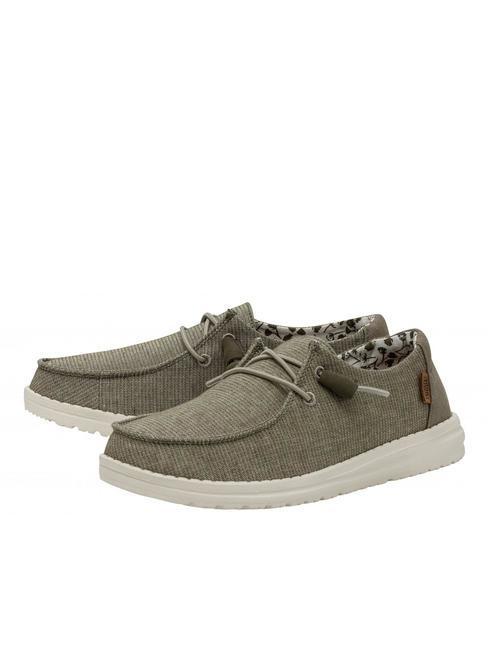 HEY DUDE WENDY CHAMBRAY Scarpa mocassino easy-on in canvas sage - Scarpe Donna