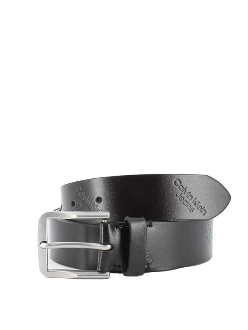 CALVIN KLEIN CK JEANS FLAT Cintura in pelle Made in Italy allover logo - Cinture