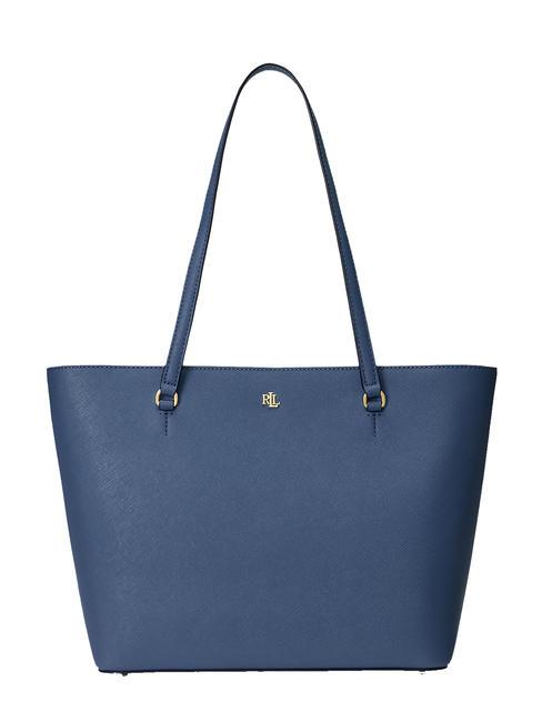 RALPH LAUREN KARLY Shopping Bag in pelle blue10 - Borse Donna