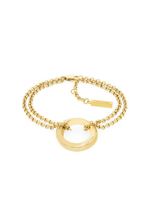 CALVIN KLEIN SCULPTURAL Bracciale doppio filo con charm oro - Bracciali Donna