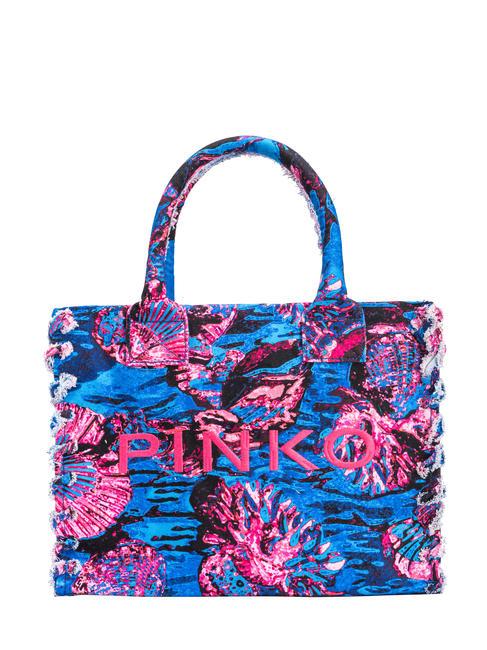 PINKO BEACH Borsa shopping in canvas riciclato mult.blu/rosa - Borse Donna