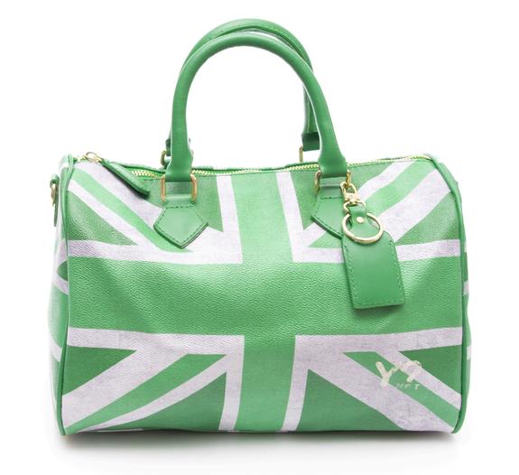YNOT UK flag colors Bowler handbag with shoulder strap green - Women’s Bags