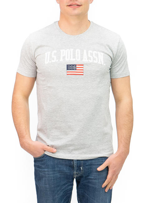 U.S. POLO ASSN.  PATCH LOGO T-shirt Grigio Melange - T-shirt Uomo