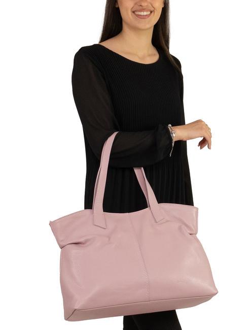 MARTINA Borsa shopper morbida in pelle dollaro millenial pink - Borse Donna