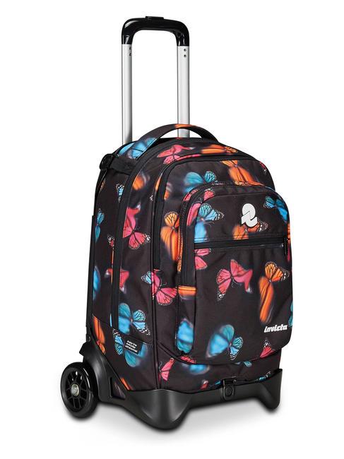 NEW WAY NEW PLUG Fantasy Zaino Trolley con carrello sganciabile blurry butterfly - Zaini con carrello