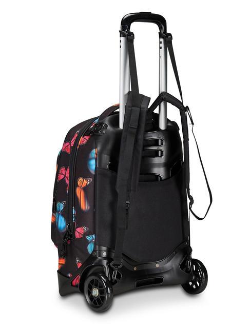 NEW WAY NEW PLUG Fantasy Zaino Trolley con carrello sganciabile blurry butterfly - Zaini con carrello
