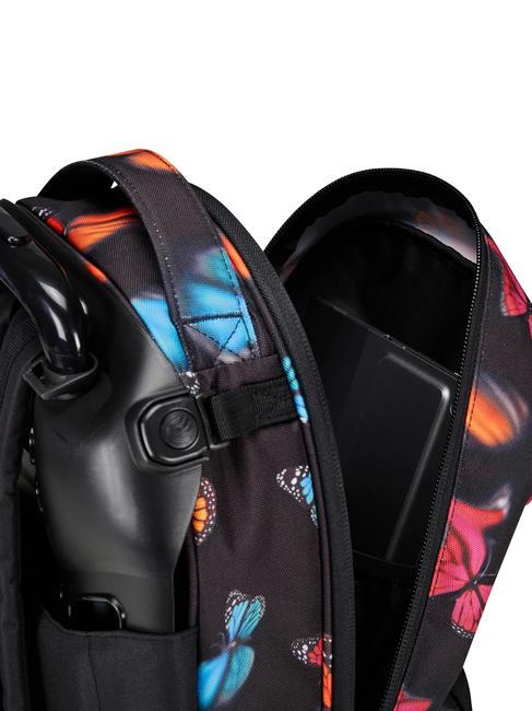 NEW WAY NEW PLUG Fantasy Zaino Trolley con carrello sganciabile blurry butterfly - Zaini con carrello