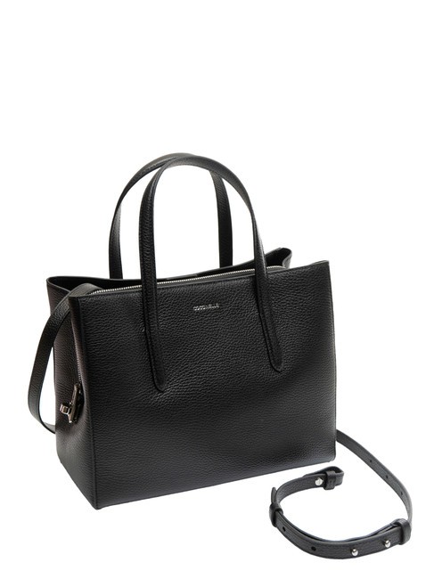 SWAP Borsa a mano in pelle martellata Nero - Borse Donna