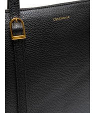 COCCINELLE CHERRY Borsa shopping a spalla pelle martellata Nero - Borse Donna - 4