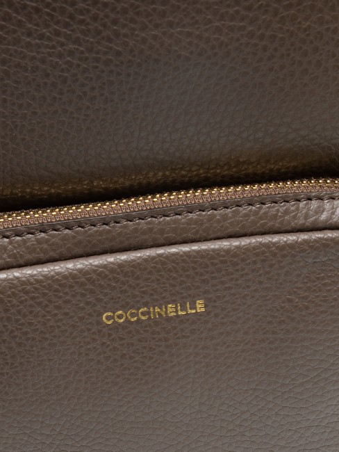 JEN Zaino rotondo in pelle con tasca ebano - Borse Donna