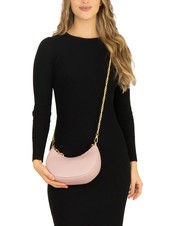 LESAC GIUDITTA Borsa hobo in pelle con manico catena millenial pink - Borse Donna - 5