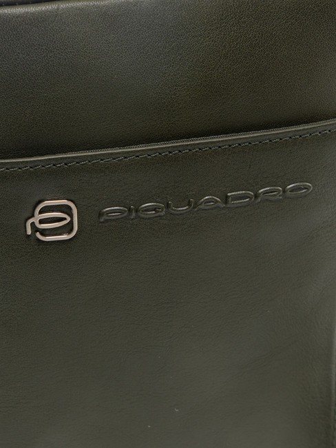 VIBE OUT Borsello in pelle martellata verde 11 - Tracolle Uomo