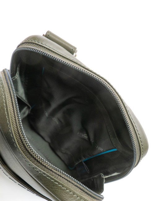 VIBE OUT Borsello in pelle martellata verde 11 - Tracolle Uomo