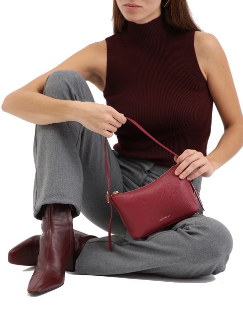 CHERRY Borsa piccola a spalla in pelle garnet red - Borse Donna
