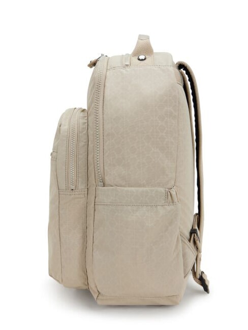 SEOUL L Zaino porta pc 15" signature beige embossed - Zaini Scuola & Tempo Libero