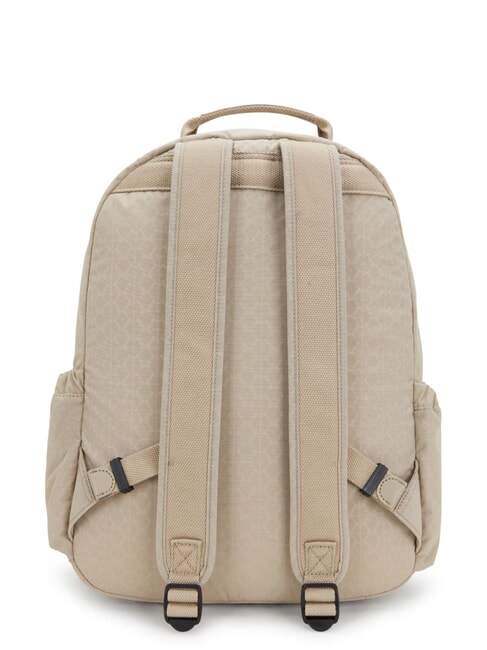 SEOUL L Zaino porta pc 15" signature beige embossed - Zaini Scuola & Tempo Libero