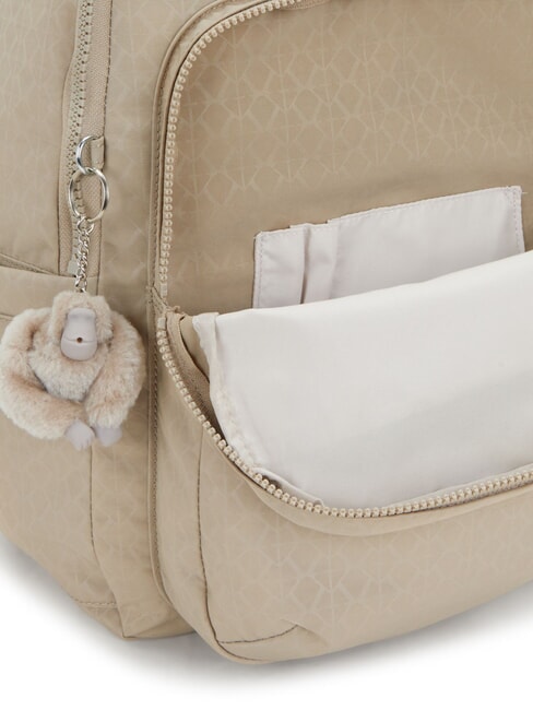 SEOUL L Zaino porta pc 15" signature beige embossed - Zaini Scuola & Tempo Libero