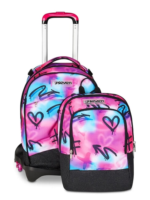 PAINT GIRL JACK 3WD Trolley 2 Zaini sganciabili, 3 ruote RHODAMINE RED - Zaini con carrello