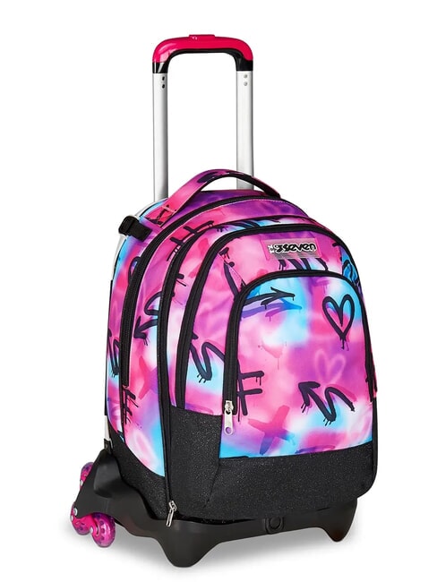 PAINT GIRL JACK 3WD Trolley 2 Zaini sganciabili, 3 ruote RHODAMINE RED - Zaini con carrello