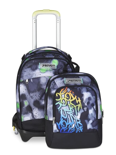 PAINT BOY JACK 3WD Trolley 2 Zaini sganciabili, 3 ruote Nero - Zaini con carrello