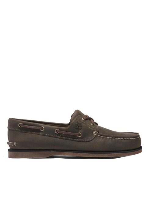 CLASSIC BOAT  Scarpe in pelle suede olive - Scarpe Uomo
