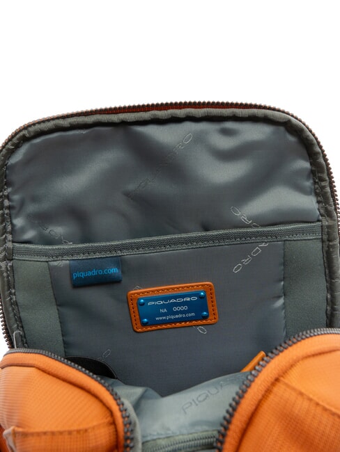 WOODY Zaino borsello monospalla pelle tessuto ARANCIO - Zaini da lavoro porta PC