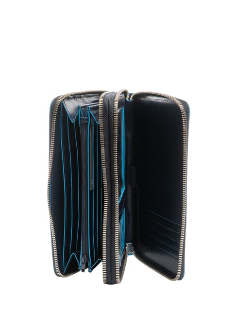 BLUE SQUARE Porta Documenti in pelle blu - Accessori Viaggio