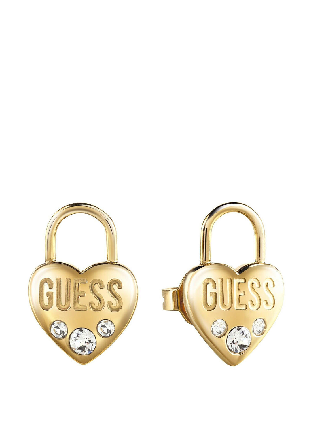 Guess Padlock Heart Crystal Orecchini Oro - Acquista A Prezzi Outlet!