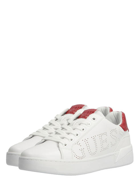 GUESS rorii sneaker 3,6cm Leather sneakers whi/red - Scarpe Donna