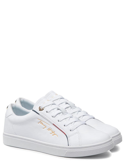 TOMMY HILFIGER signature sneaker pelle Leather sneakers white - Scarpe Donna