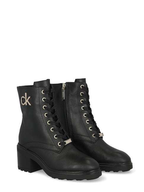 CALVIN KLEIN CLEAT Ankle Boots in pelle NERO - Scarpe Donna