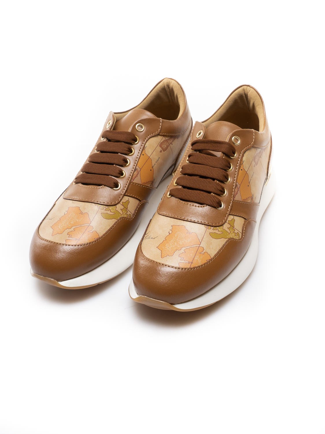 Alviero Martini Prima Classe Geo Sneakers Con Inserti In Nabuk Ghianda -  Acquista A Prezzi Outlet!