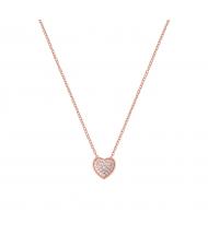 AMEN COCCOLE LUXURY Collana in argento rose cuore zirconi bianchi - Collane