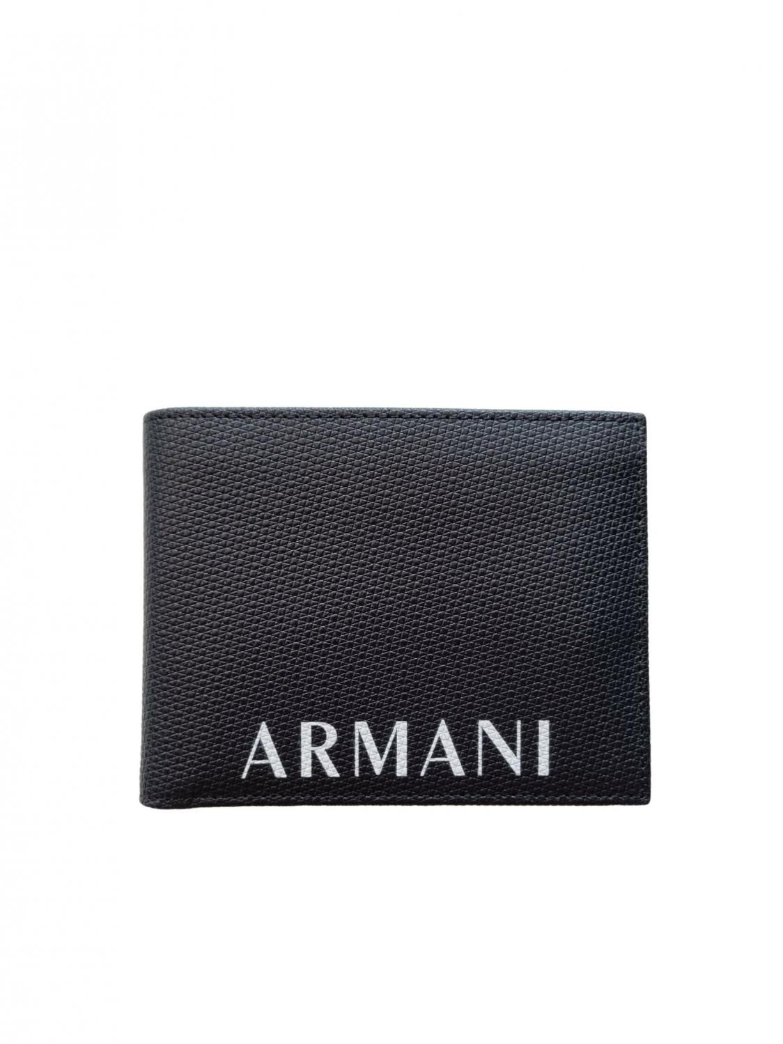 Armani Exchange Portafoglio Trifold In Pelle Stampa Logo Nero - Acquista A  Prezzi Outlet!