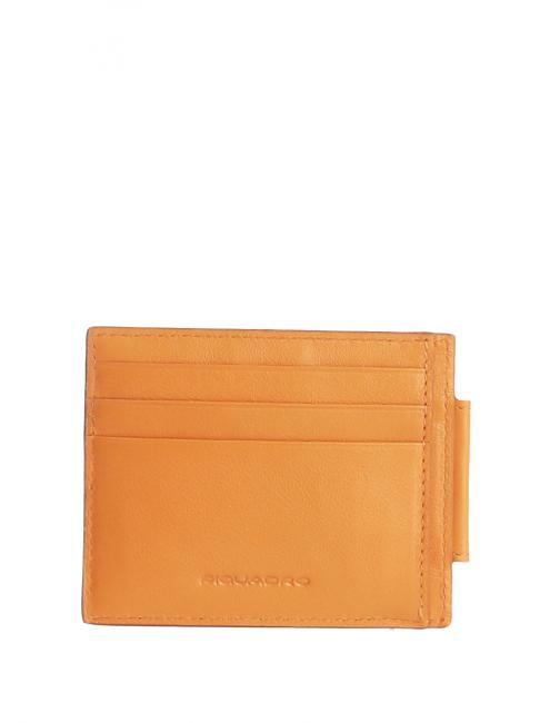 PIQUADRO URBAN Porta carte di credito piatto in pelle ARANCIO - Portafogli Uomo