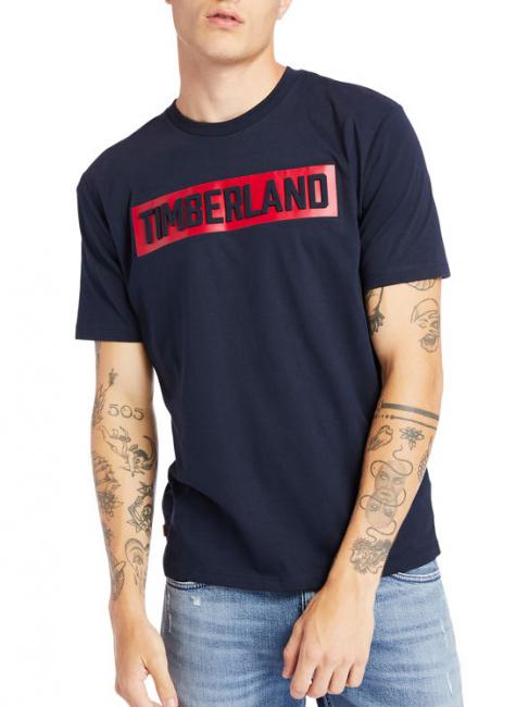 TIMBERLAND SS 3D EMBOSSED T-shirt logo in rilievo dark sapphire - T-shirt Uomo
