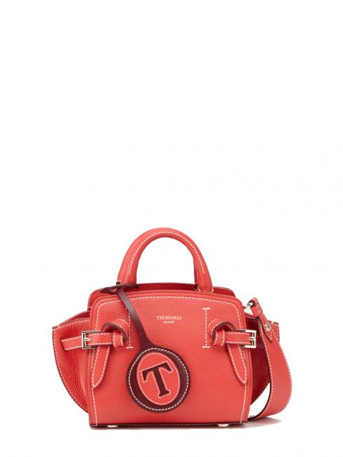 TRUSSARDI GITA Bicolor Micro bag a mano con tracolla coral/bordeaux - Borse Donna