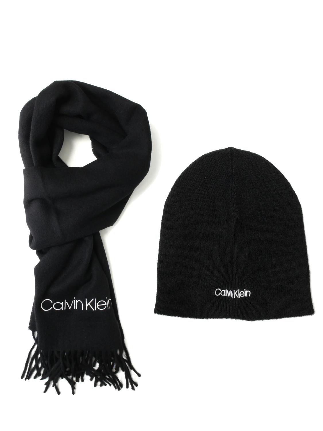 Calvin Klein Basic Cappello E Sciarpa In Lana Ckblack - Acquista A Prezzi  Outlet!