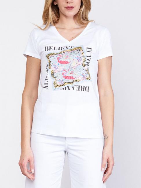 LIUJO MODA T-shirt in cotone bianco ottico/believe - T-shirt e Top Donna