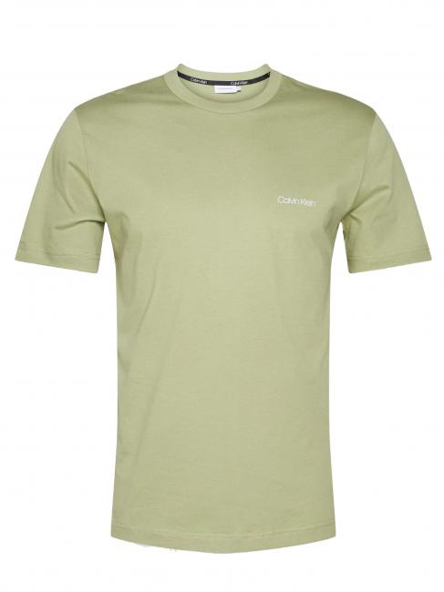 CALVIN KLEIN CHEST LOGO T-shirt in cotone sage - T-shirt Uomo
