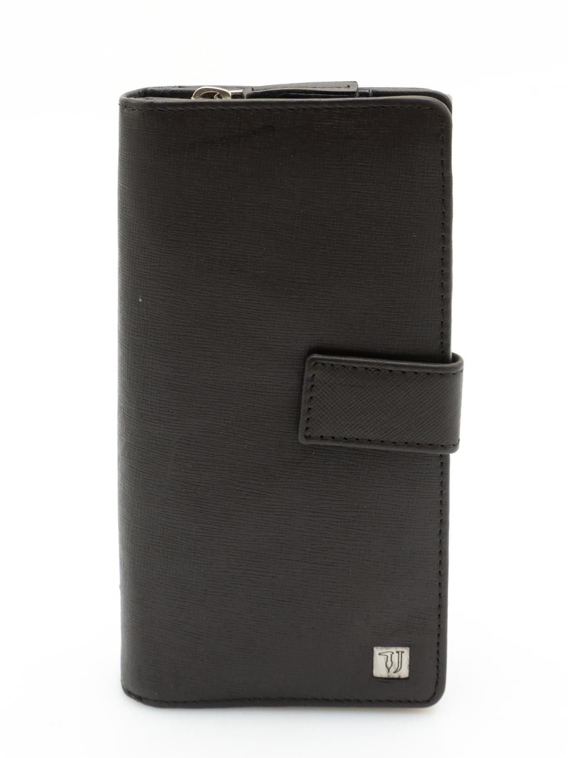 Trussardi Portafoglio Grande In Pelle Saffiano Dark Brown - Acquista A  Prezzi Outlet!